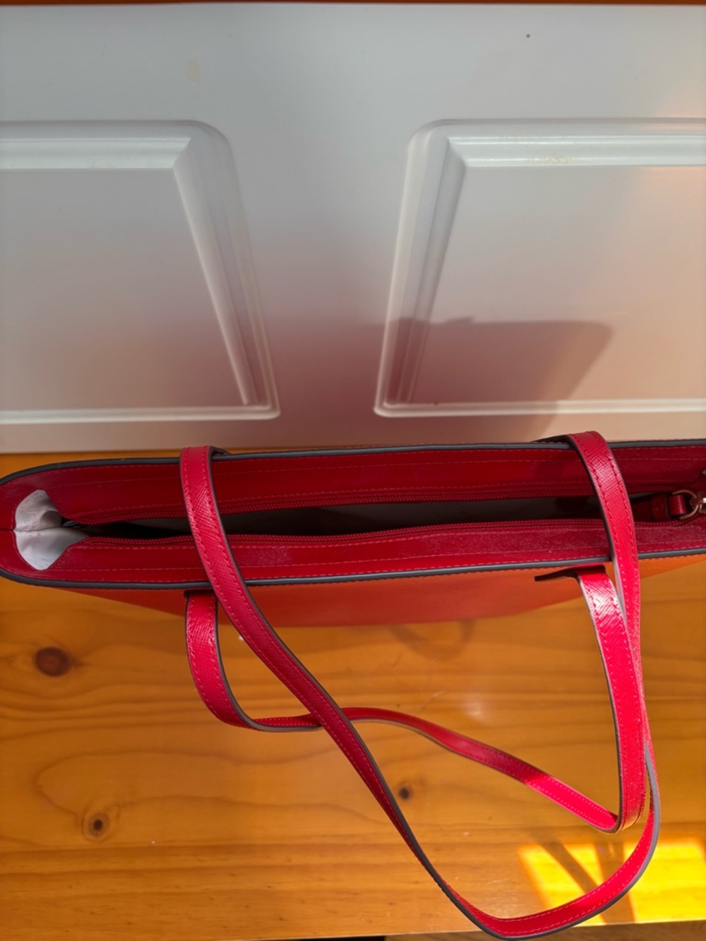 kate spade Red Saffiano Leather Tote - Picture 3 of 6